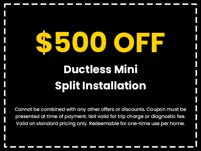Discount on Ductless Mini Split Installation